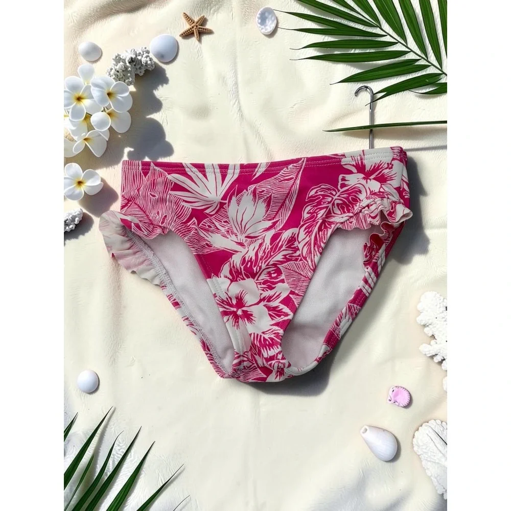 Janie and Jack Tropical Floral Ruffle Rash Guard Swimsuit Set 2T